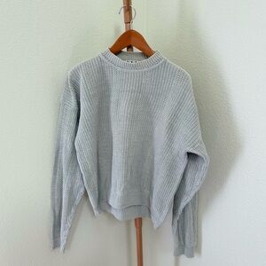 Vintage Basix Gray Relaxed Fit Knit Cotton Sweater Women’s Size Large
